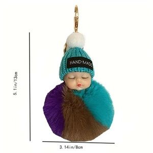 Sleeping baby keychain/bag pendant